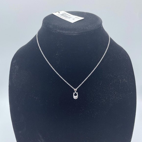 COACH signature chubby C necklace w/crystal accent in Silvertone - NEW W/TAG - Picture 1 of 10